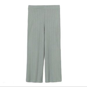 H&M+ Divided Ribbed Pants With Elastic Waist Sage Green Size XXL